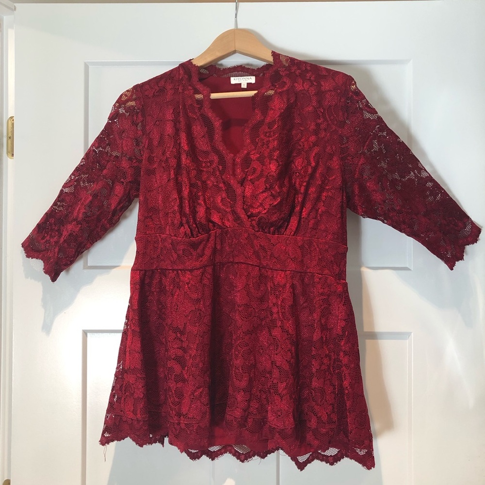 Ruby Red Lace Blouse